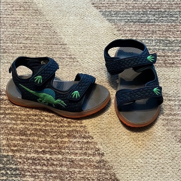 Carters - Kids light up Dinosaur Sandals - Navy and Green - Picture 1 of 6